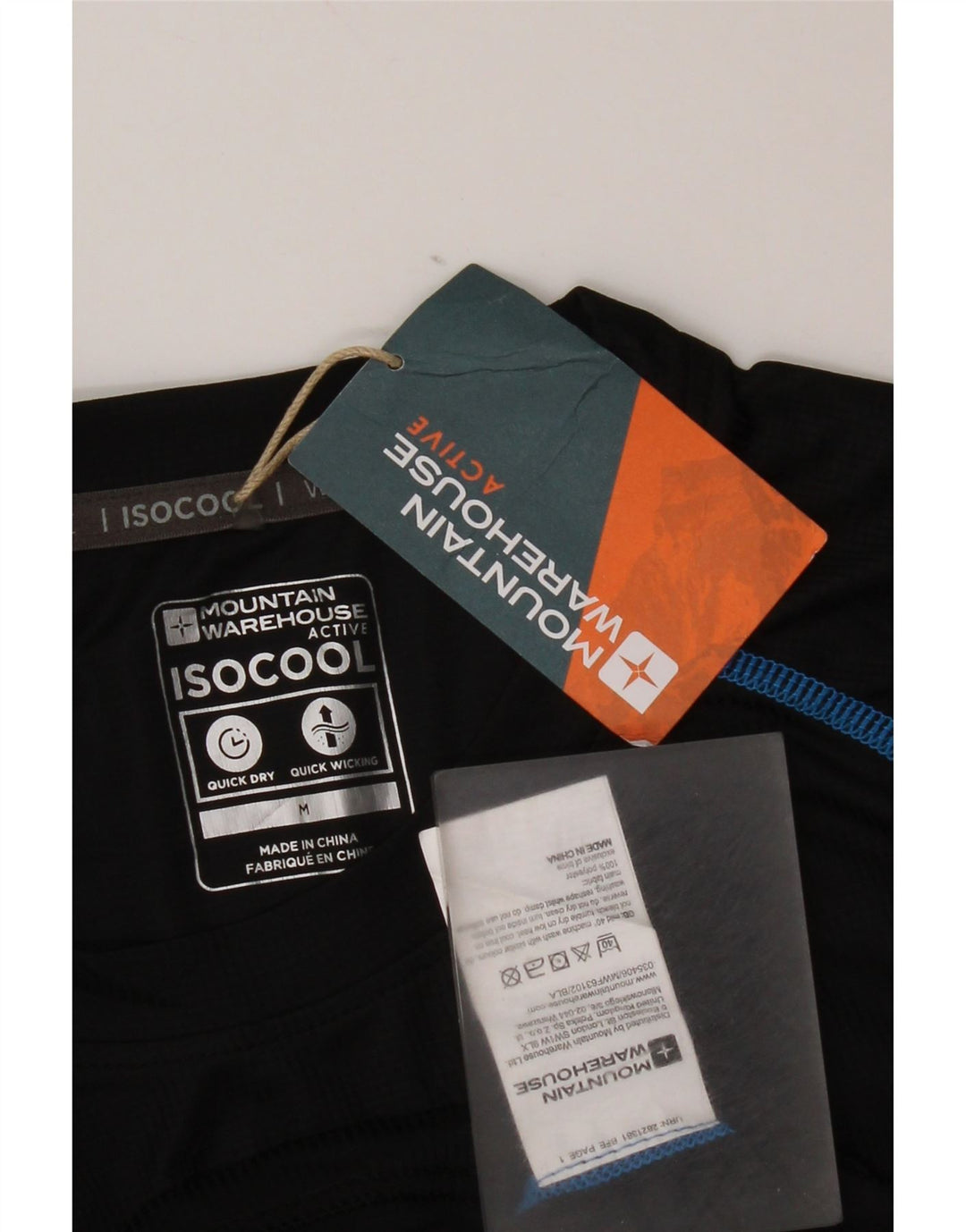 Camiseta masculina Mountain Warehouse poliéster preto médio