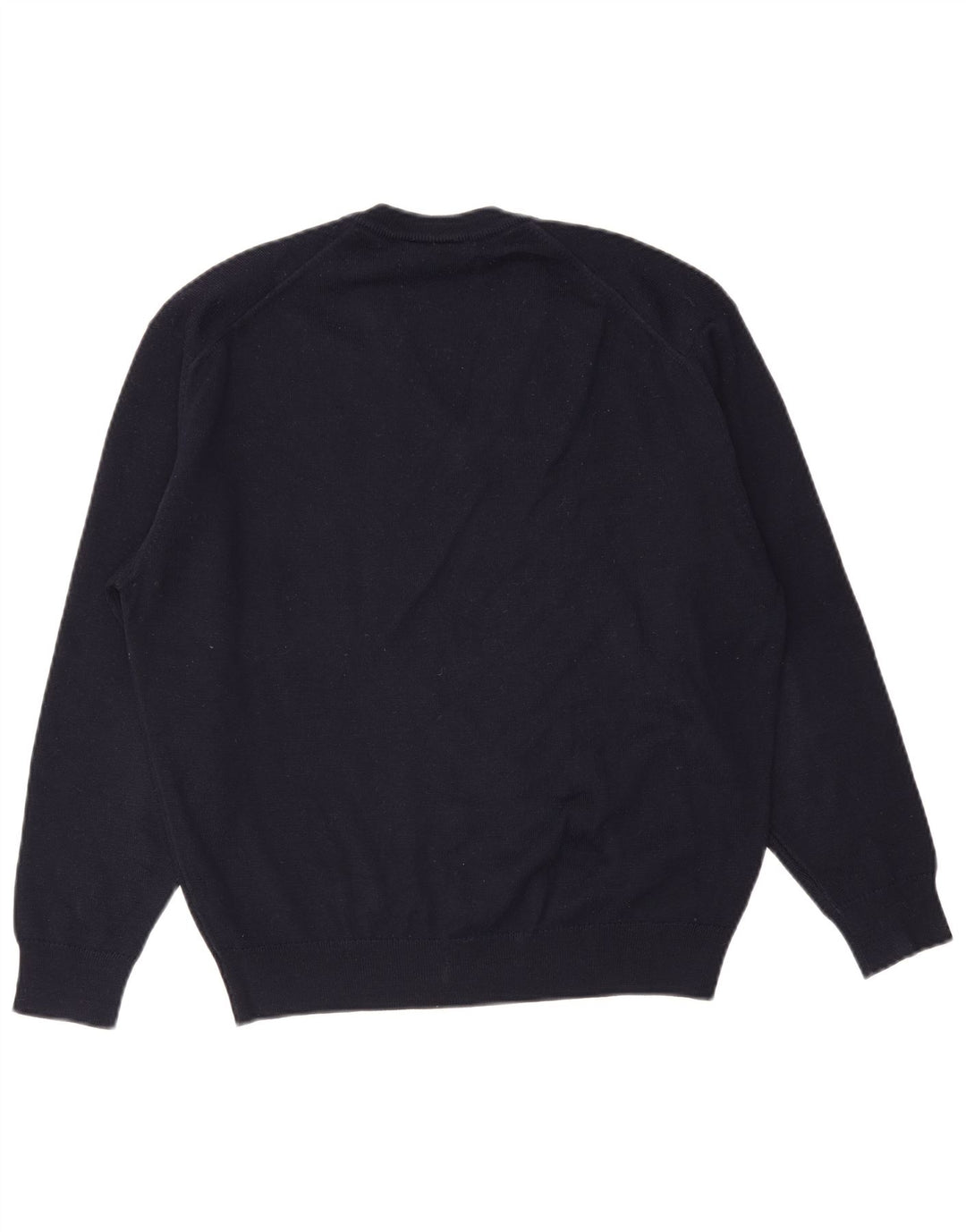 Suéter masculino Lacoste com decote em V tamanho 5 grande lã azul marinho