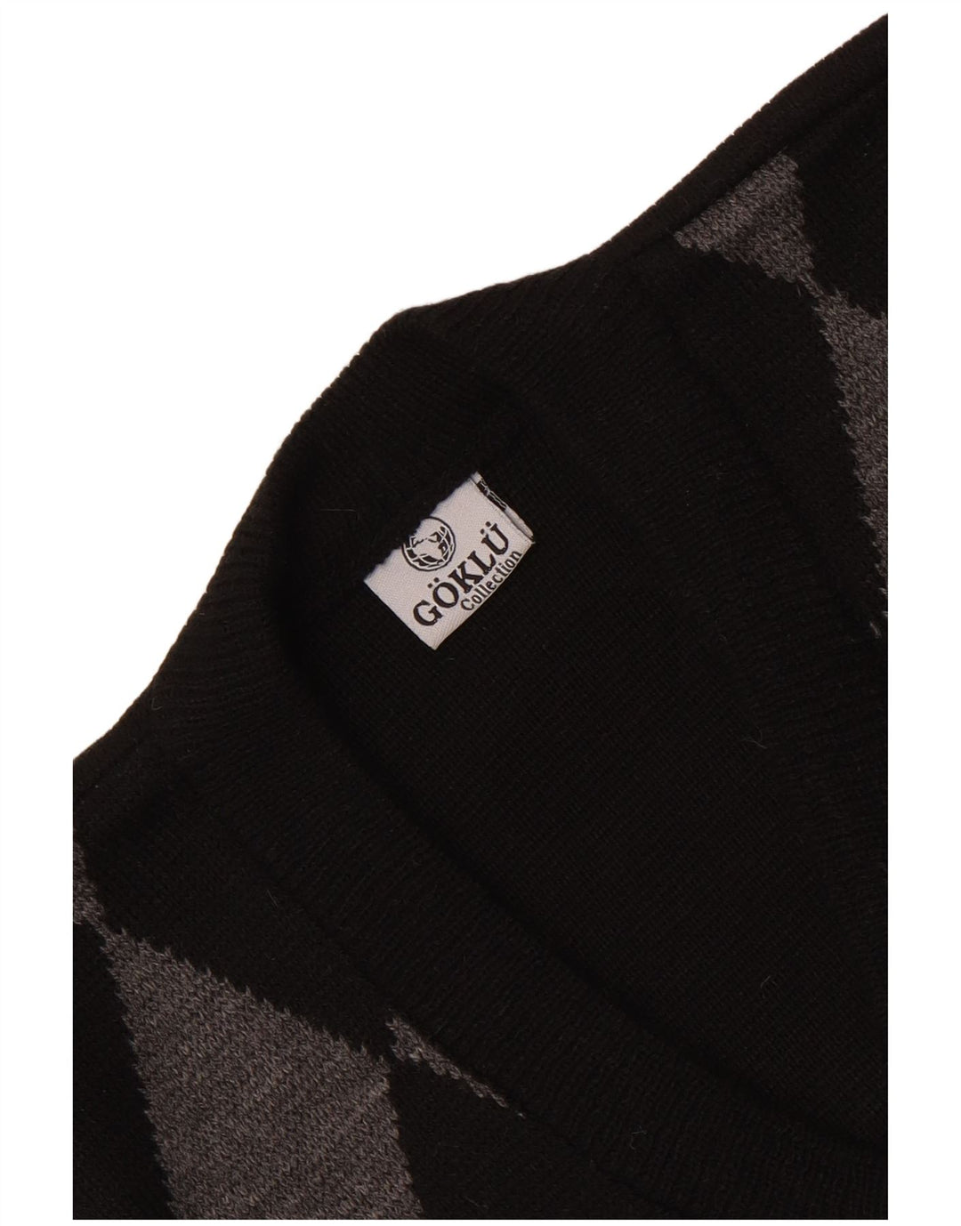 Regata masculina vintage com colete pequeno preto Argyle/Diamante