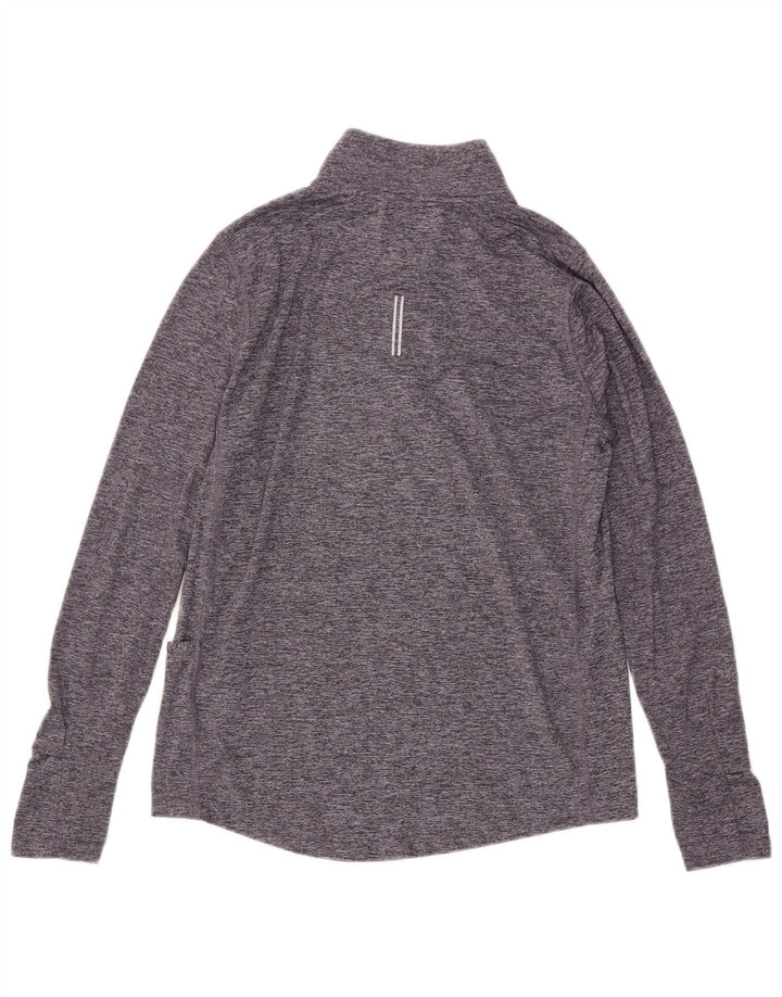 Nike Womens Dri Fit Pullover Treino Top UK 10 Pequeno Cinza Flecked