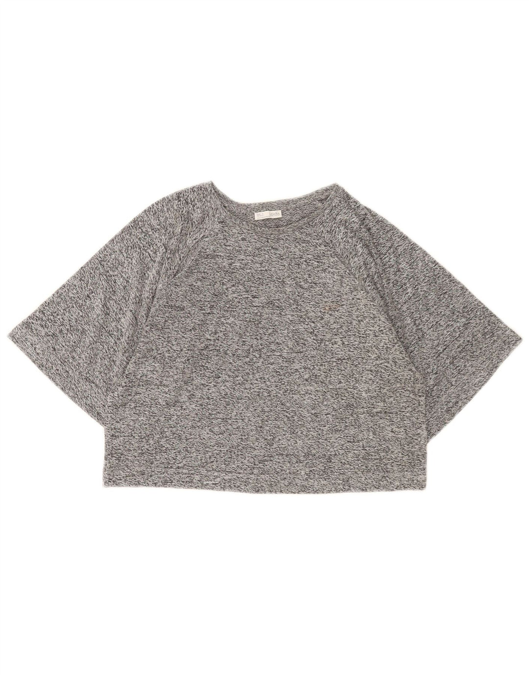 Camiseta feminina Zara Crop Top UK 14 cinza médio manchado