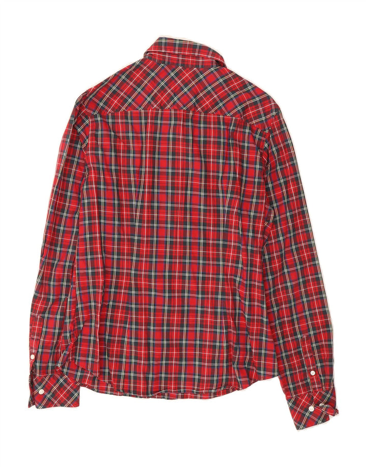 TOMMY HILFIGER Womens Shirt US 8 Medium Red Check Cotton Vintage Tommy Hilfiger and Second-Hand Tommy Hilfiger from Messina Hembry 