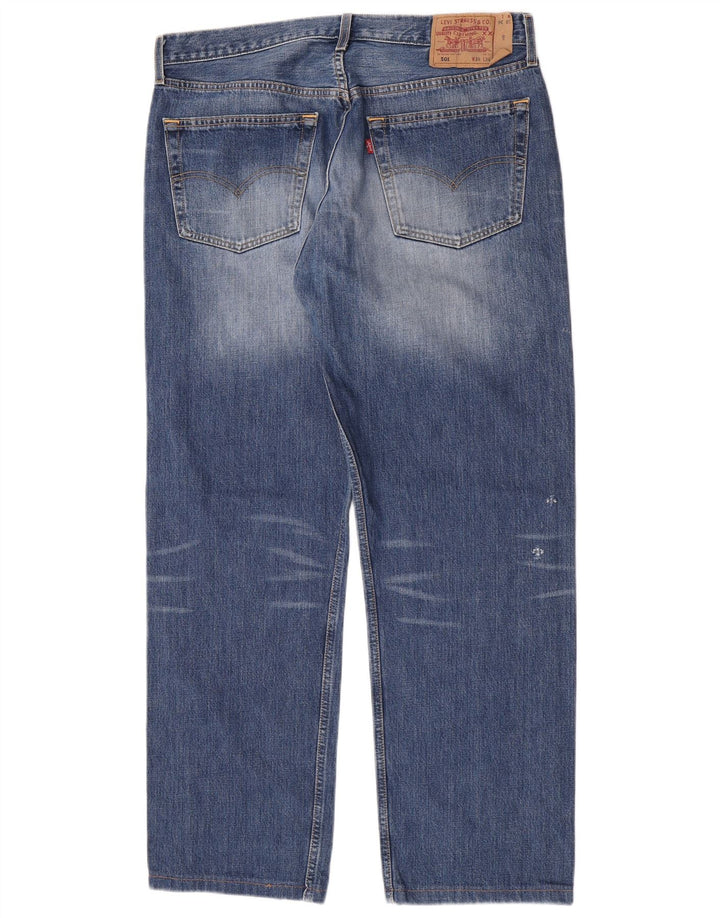 Levi's Masculino 501 Straight Jeans W38 L30 Azul Algodão