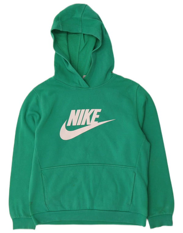 Jumper com capuz gráfico Nike Boys 13-14 anos XL verde algodão