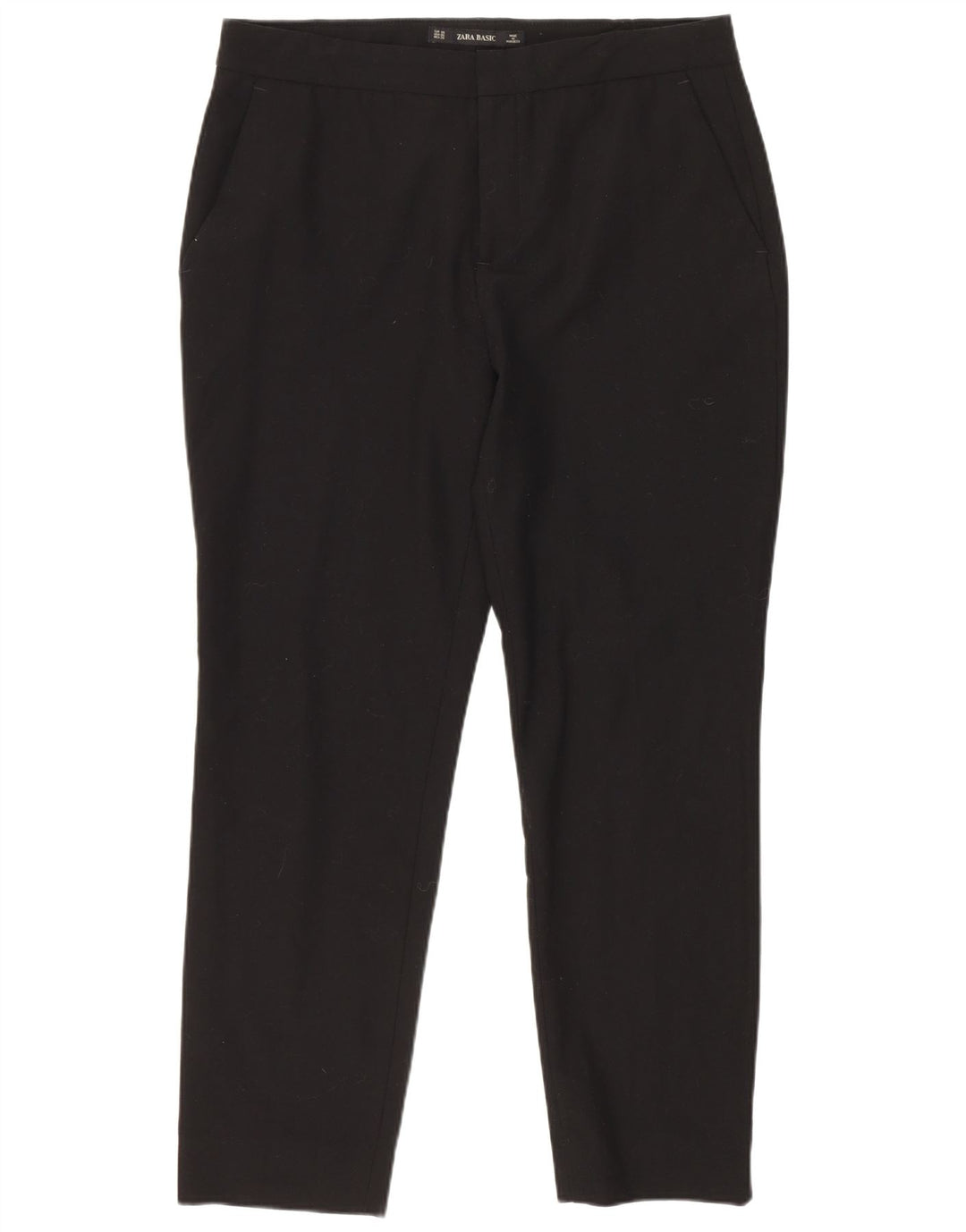 Calça feminina Zara Slim Suit EU 38 pequena W28 L26 preta
