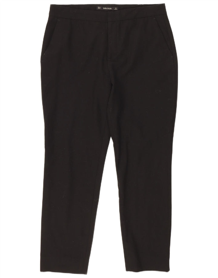 Calça feminina Zara Slim Suit EU 38 pequena W28 L26 preta