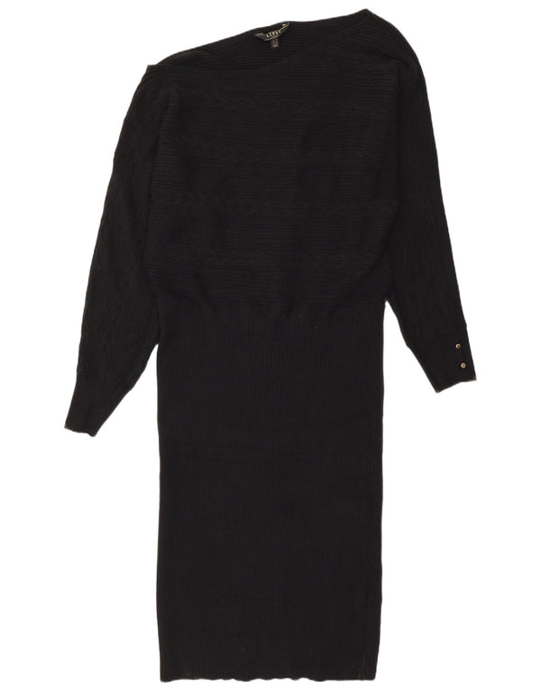 Lipsy Vestido feminino de malha com um ombro UK 18 XL preto viscose