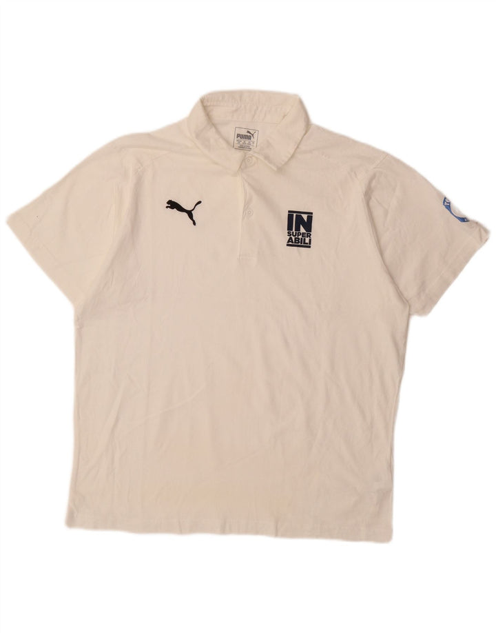 Camisa polo masculina PUMA grande algodão branco