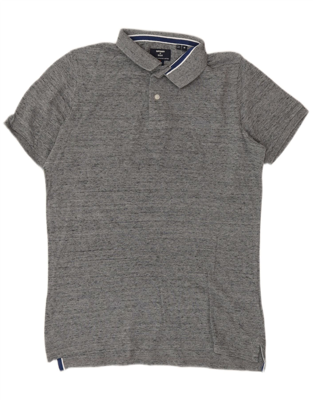 Camisa polo masculina Superdry algodão cinza médio
