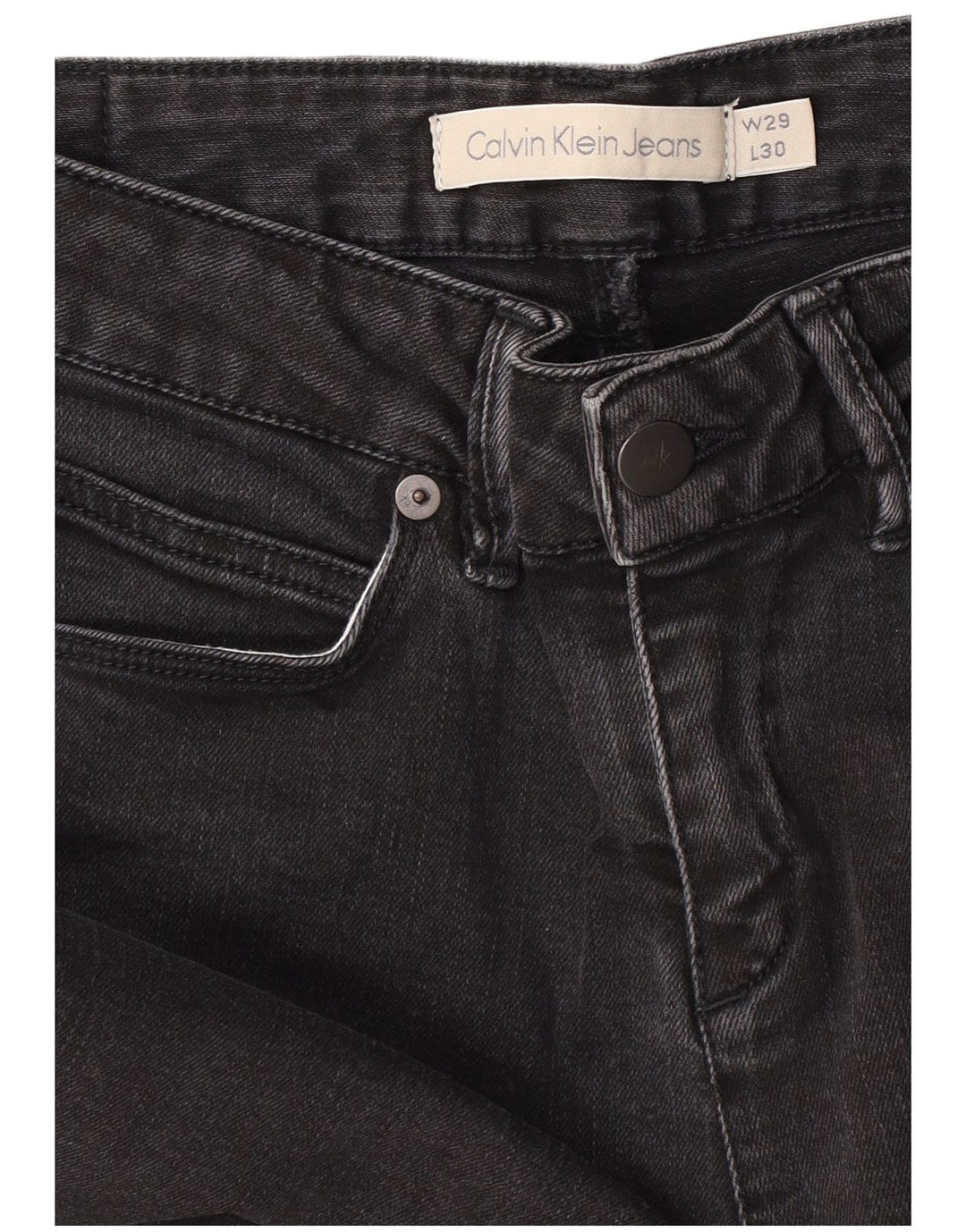 Calvin Klein Calça Jeans Feminina Slim W29 L30 Cinza