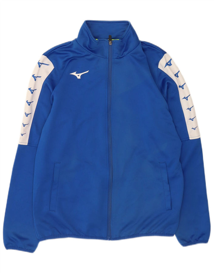 Mizuna Mens Graphic Tracksuit Top Jacket Médio Azul Colourblock Poliéster
