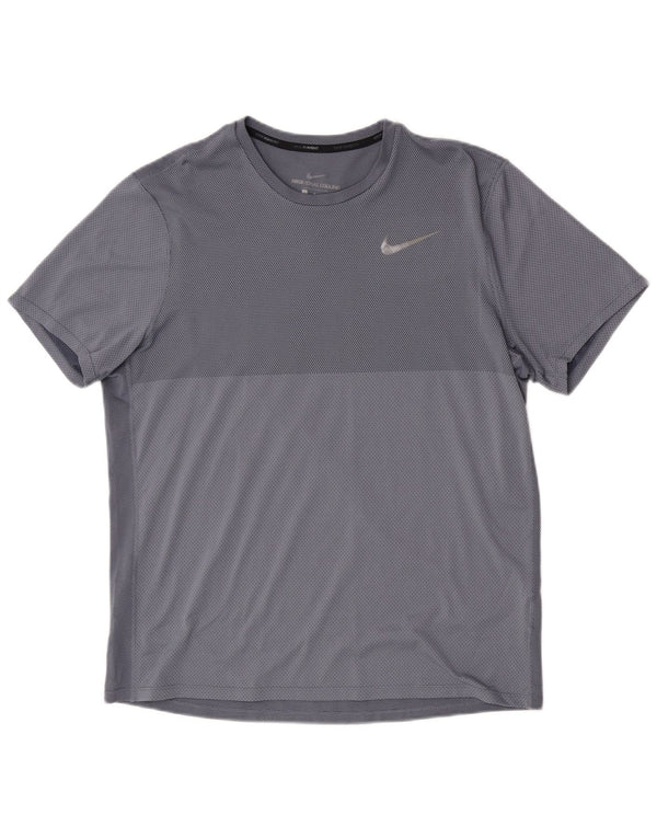 Camiseta masculina de manga curta Nike grande poliéster manchado azul