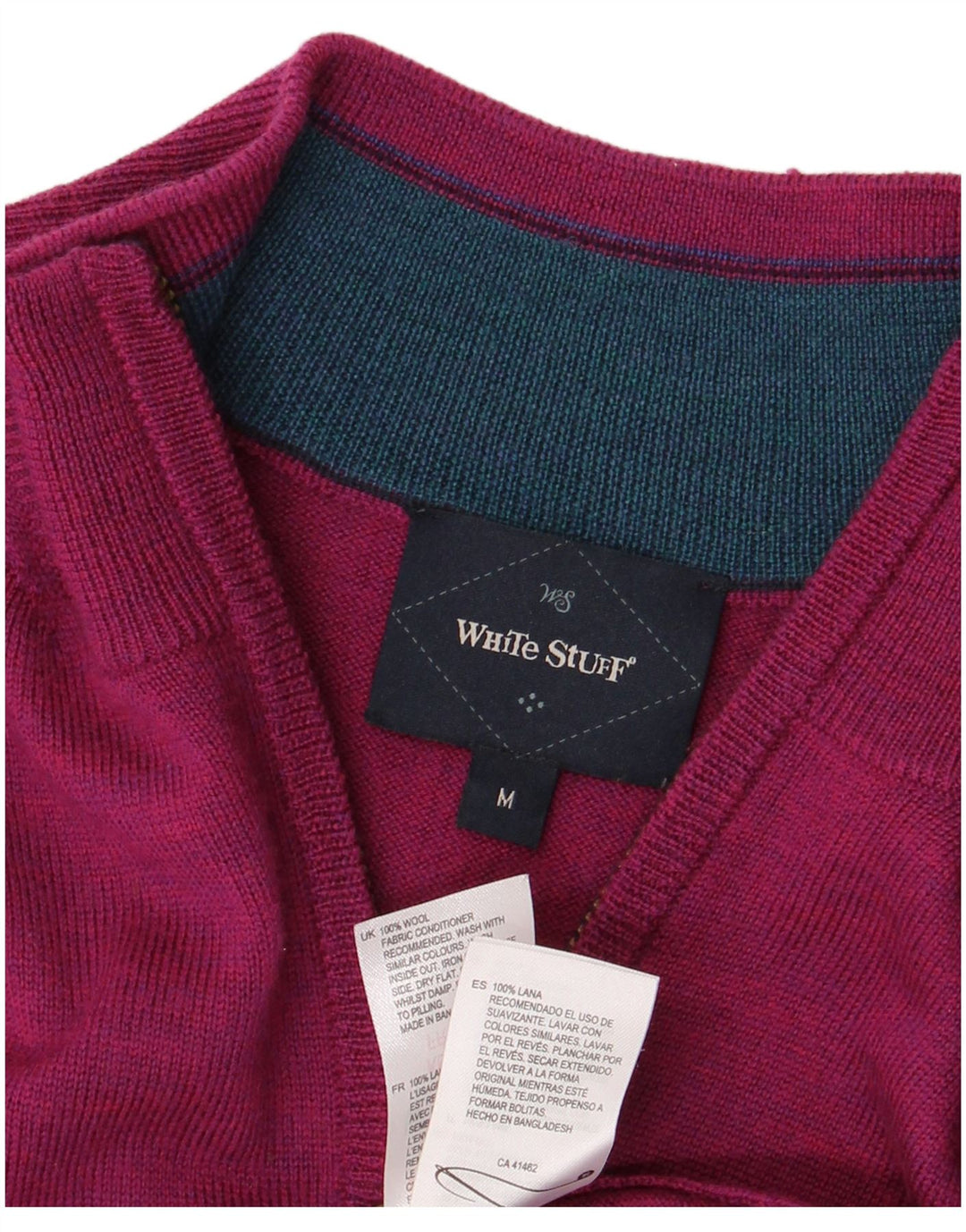 Suéter masculino branco com zíper e gola média de lã rosa