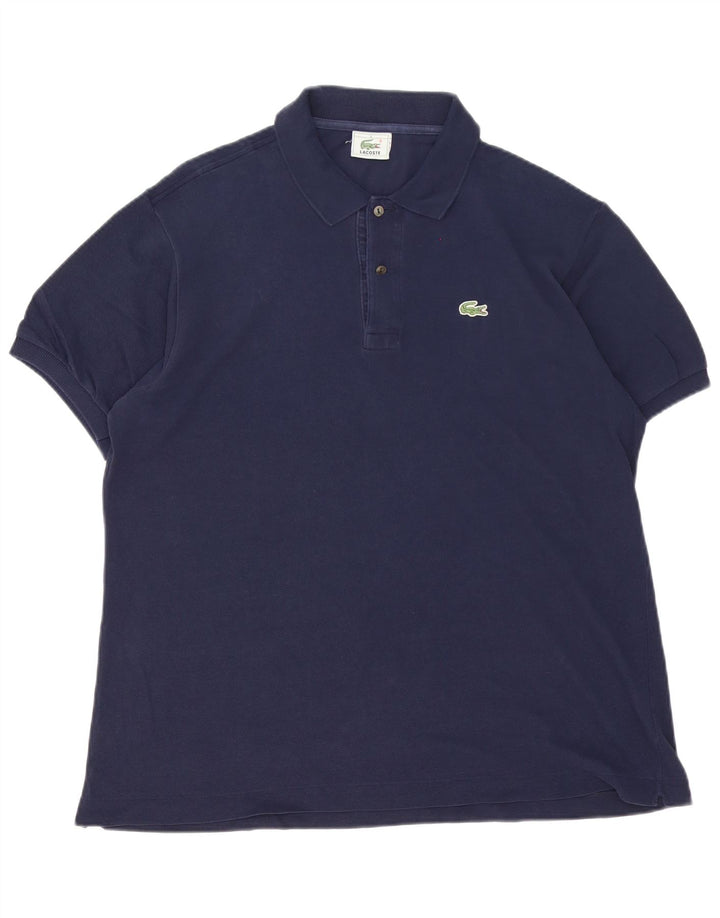 Camisa polo masculina Lacoste tamanho 5 grande algodão azul marinho