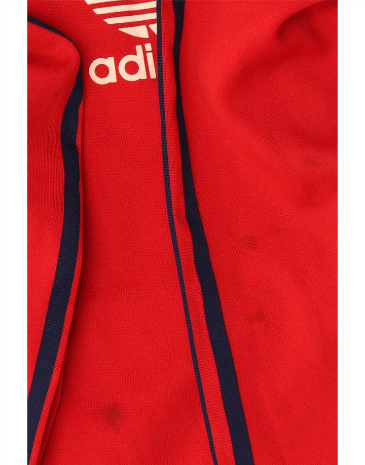 Adidas masculino zip moletom com capuz grande poliéster vermelho