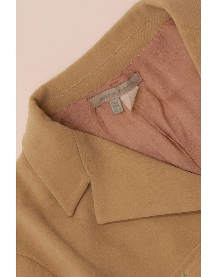 Jaqueta blazer feminina Zara com 3 botões Reino Unido 12 médio bege