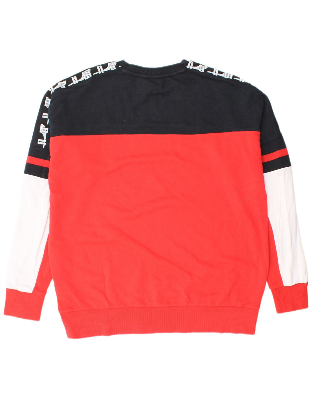 PUMA moletom gráfico masculino jumper grande algodão colorblock vermelho