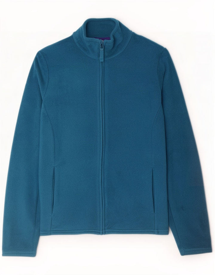 Jaqueta de lã feminina Marks & Spencer Reino Unido 8 poliéster azul pequeno