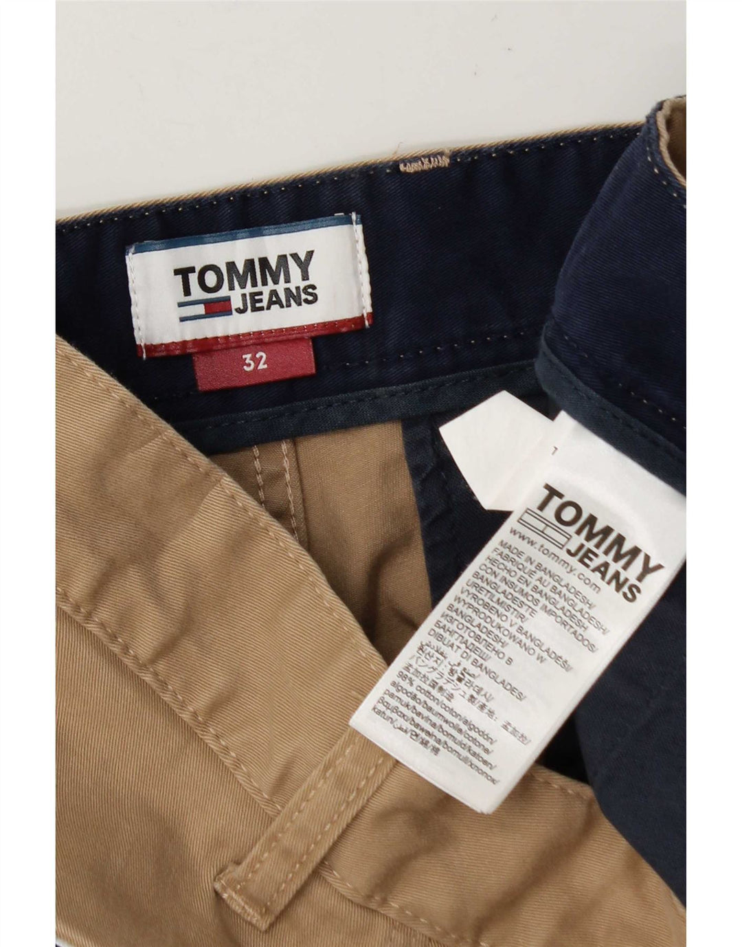 Shorts Chino Masculino Tommy Hilfiger W32 Algodão Bege Médio