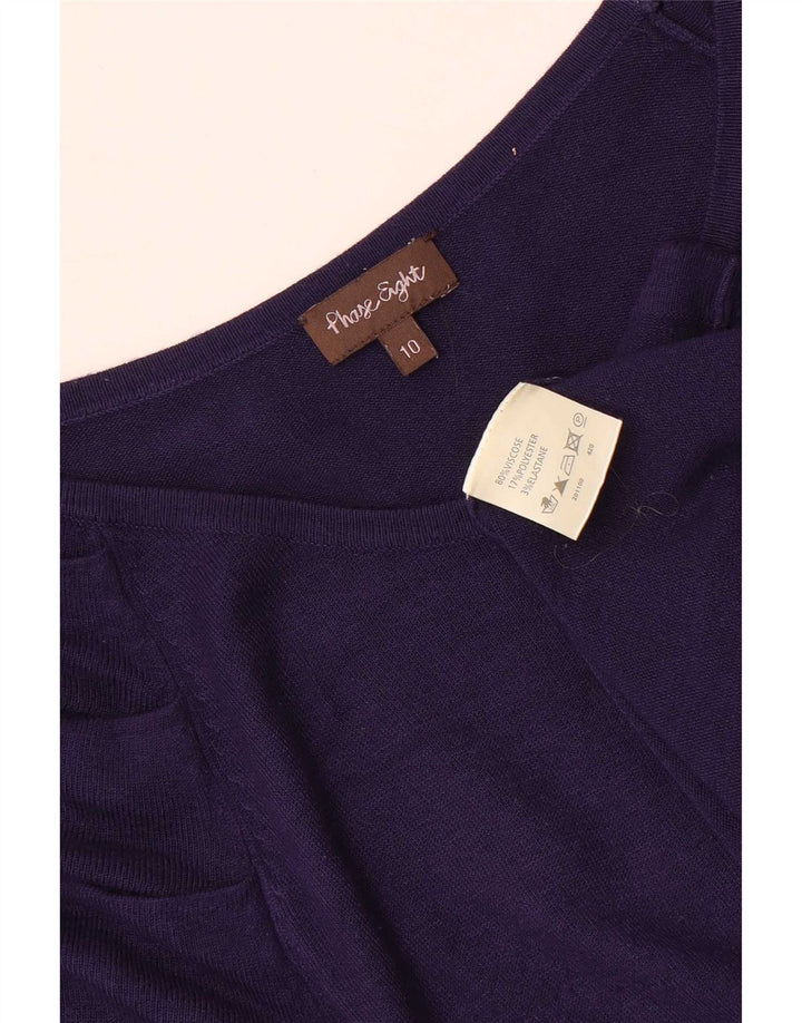 Vestido feminino evasê Phase Eight Reino Unido 10 viscose roxa pequena