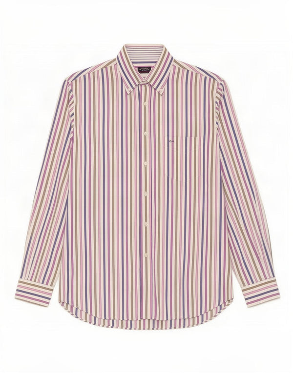 Camisa masculina Paul & Shark tamanho 42 grande listrada multicolorida