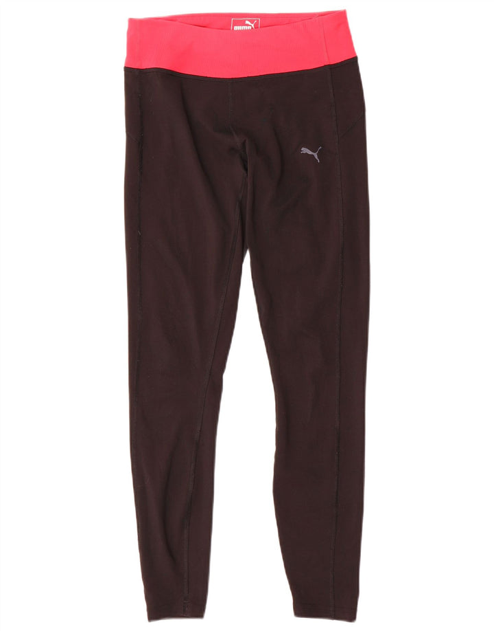 Leggings Puma Feminina UK 8 Pequenas Pretas Colorblock