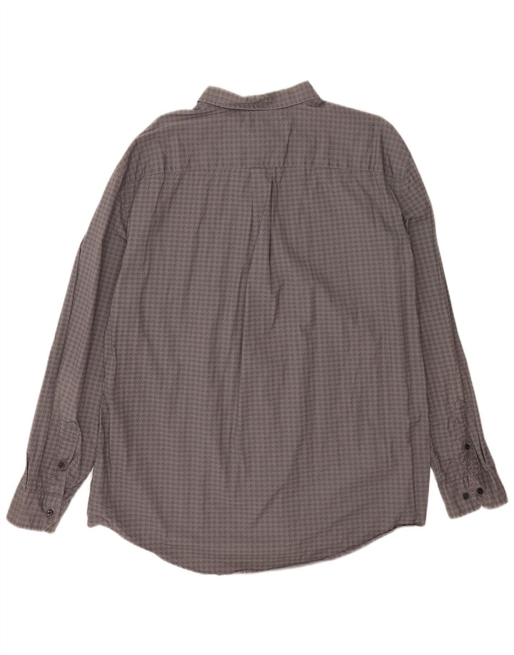 Camisa masculina Tommy Hilfiger Custom Fit 2XL cinza houndstooth algodão