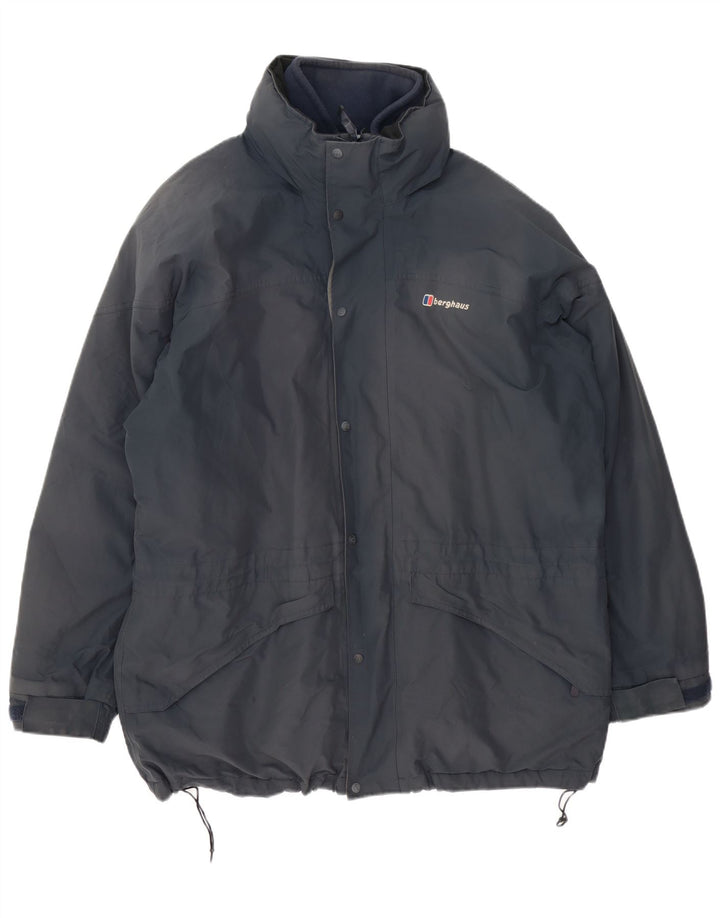 Jaqueta corta-vento masculina Berghaus UK 42 XL azul marinho poliéster