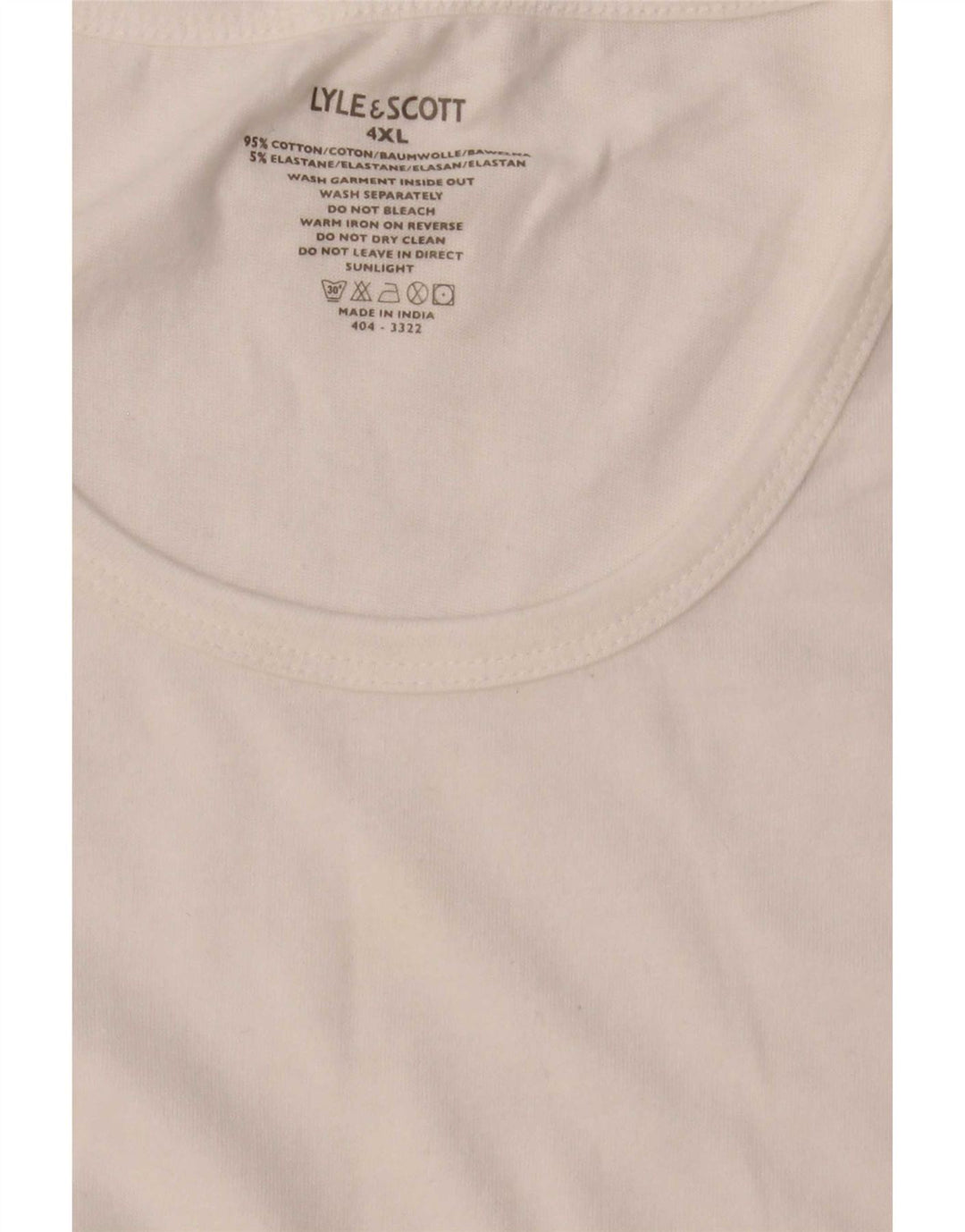 Camiseta masculina Lyle & Scott Top 4XL algodão branco