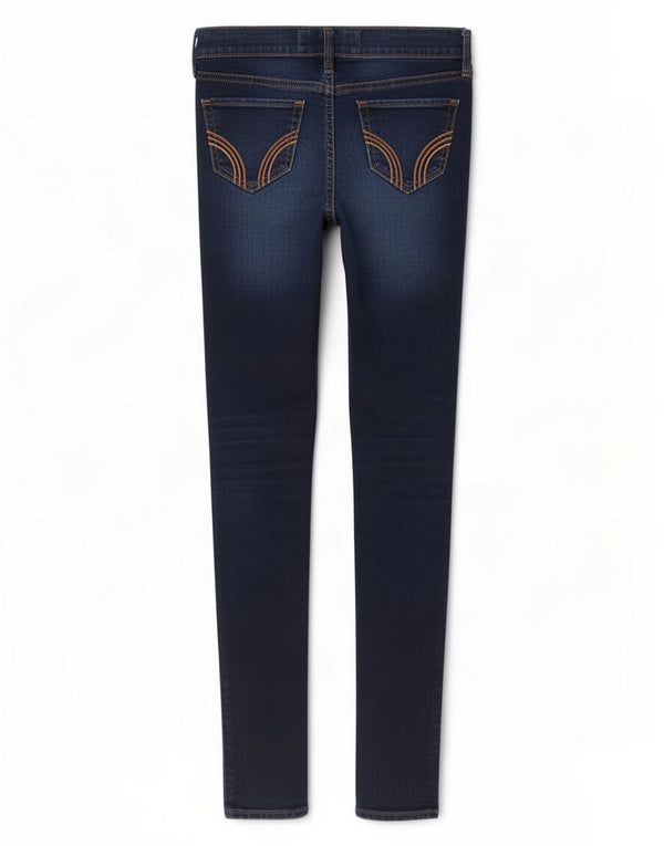 Calça jeans skinny feminina Hollister W26 L29 algodão azul marinho