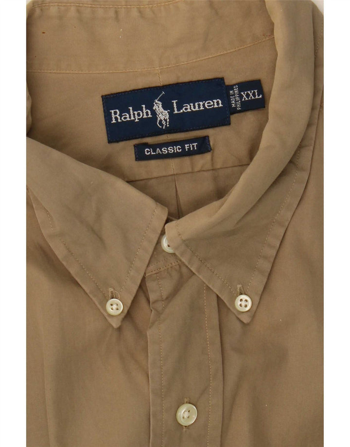 Camisa Ralph Lauren Masculina Classic Fit 2XL Bege