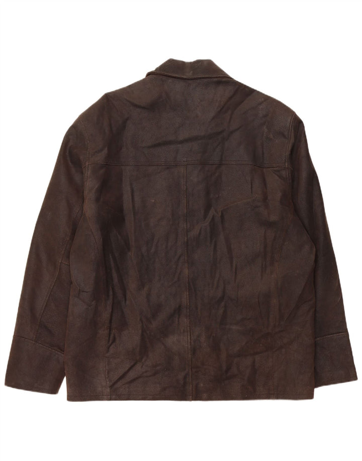 Jaqueta de couro masculina VINTAGE UK 42 XL couro marrom