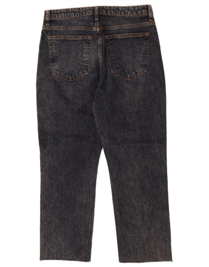 Jeans recortados femininos Topshop W30 L25 algodão preto