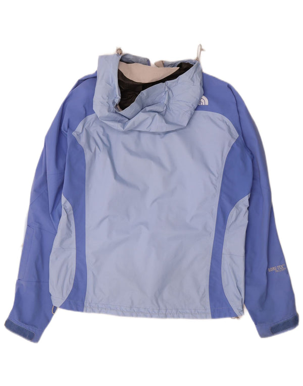Jaqueta de chuva feminina com capuz The North Face UK 14 bloco colorido azul médio