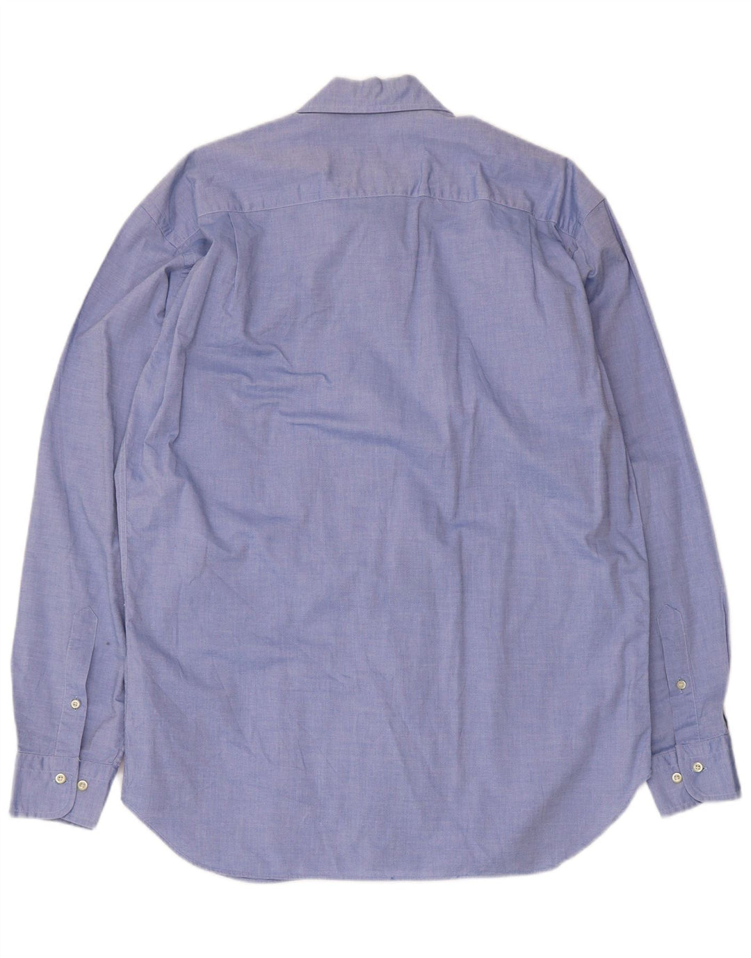 Trussardi Jeans Camisa masculina tamanho 40 15 1/2 algodão azul médio