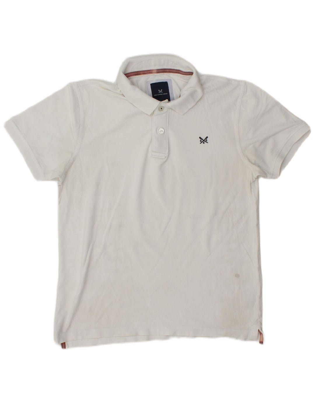 Camisa polo masculina Crew Clothing algodão branco médio