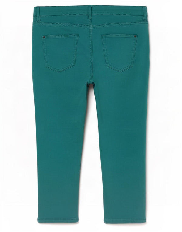 Calça capri feminina Marks & Spencer cônica UK 18 XL W36 L20 turquesa