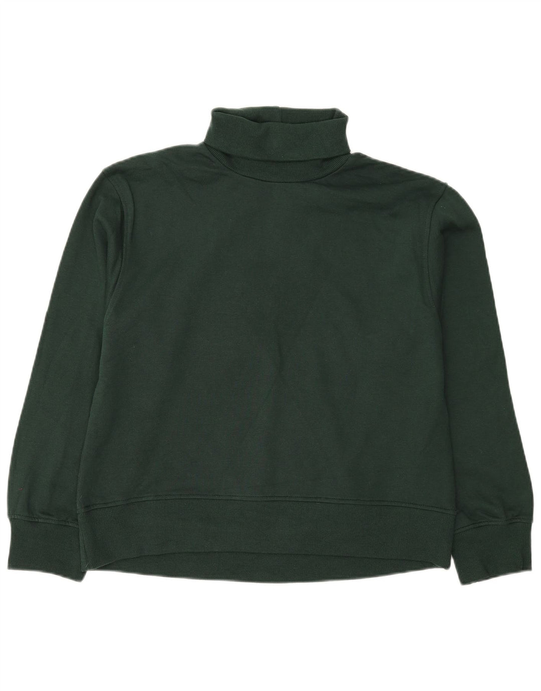 Suéter feminino ZARA com gola redonda e algodão verde médio 14