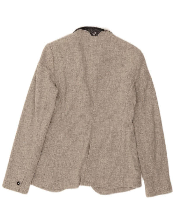 Jaqueta blazer feminina Massimo Dutti com 1 botão UE 38 pequena lã cinza