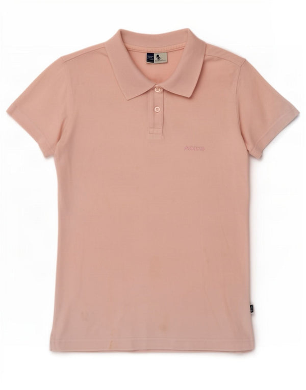 Camisa polo feminina Asics UK 10 pequena algodão rosa