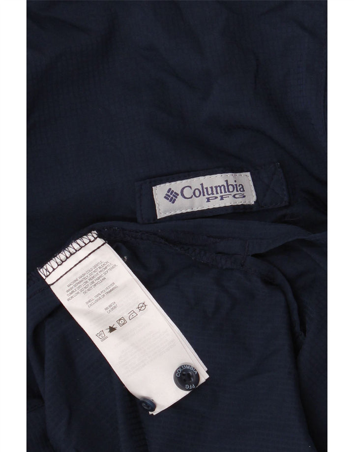 Camisa masculina Columbia Omni-Shade grande poliéster xadrez azul marinho