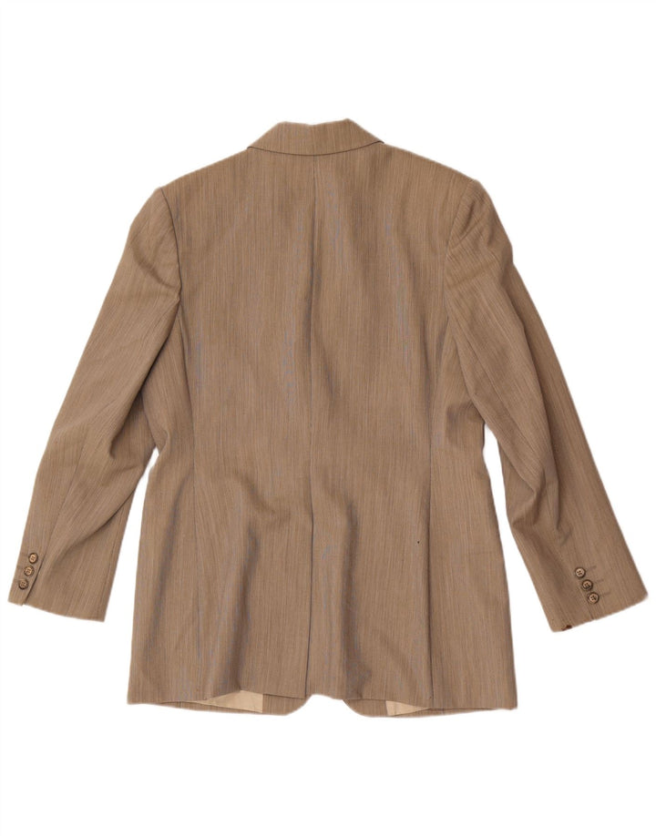 Jaqueta blazer feminina Marks & Spencer com 1 botão Reino Unido 14 grande marrom lã nova