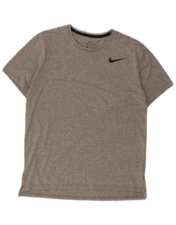Camiseta masculina Nike Dri Fit Top cinza médio manchado de poliéster