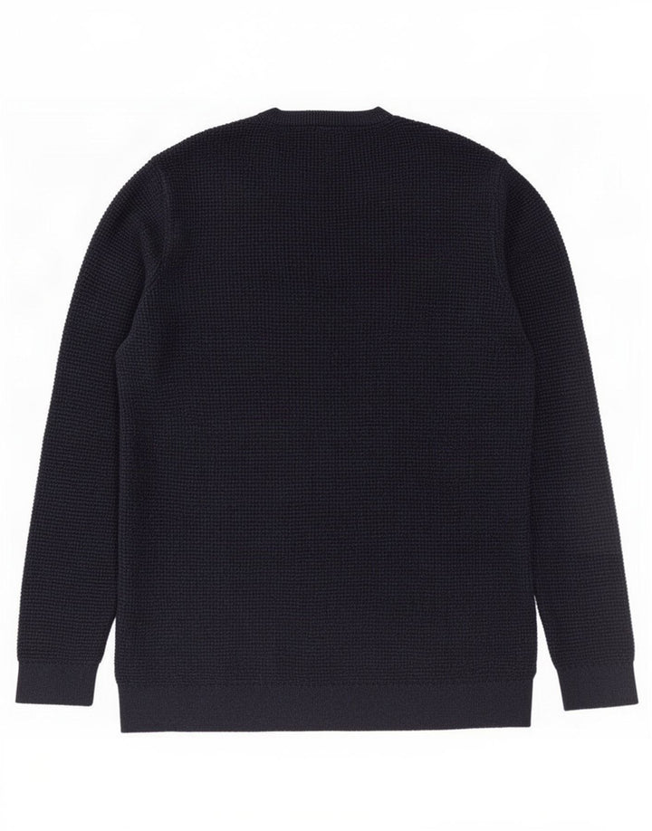 Zara Suéter masculino com gola redonda médio azul marinho