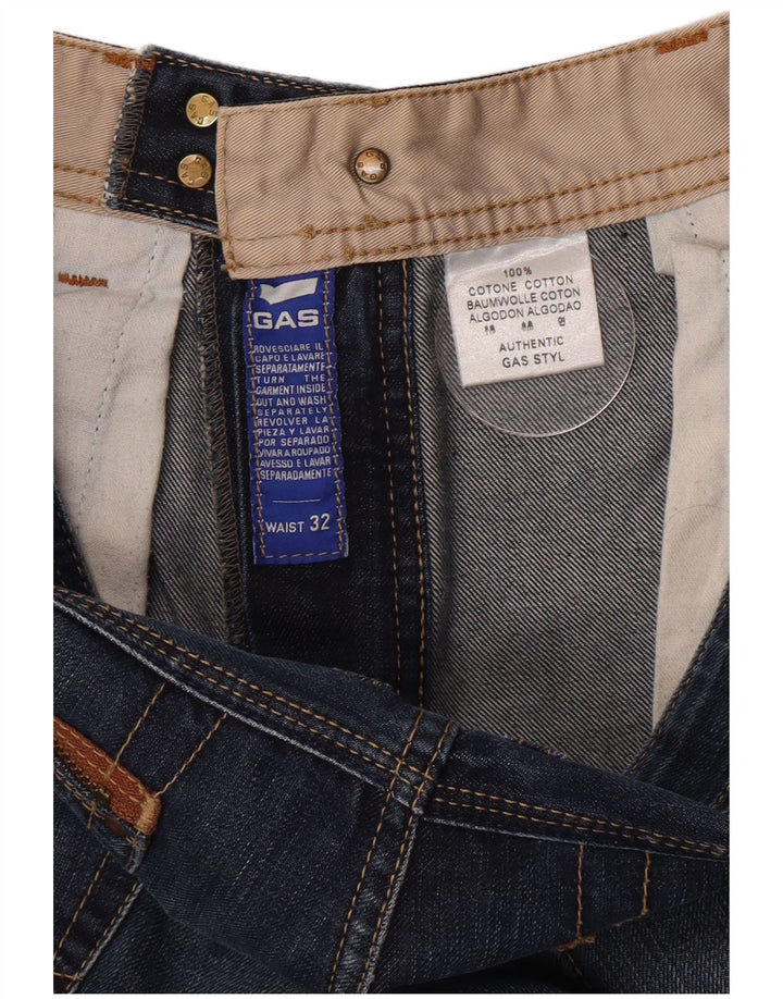 Calça jeans reta masculina Gas W32 L31 algodão azul