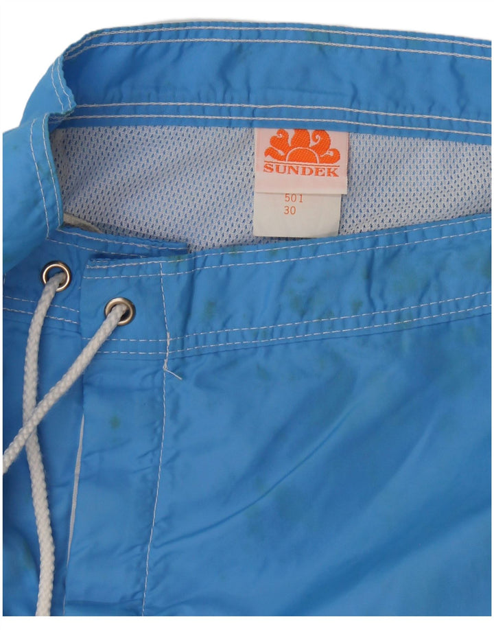 Shorts de natação masculino Sundek médio azul listrado nylon