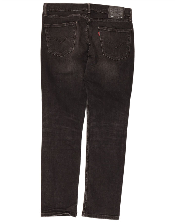 Levi's Masculino 511 Slim Jeans W34 L32 Algodão Preto