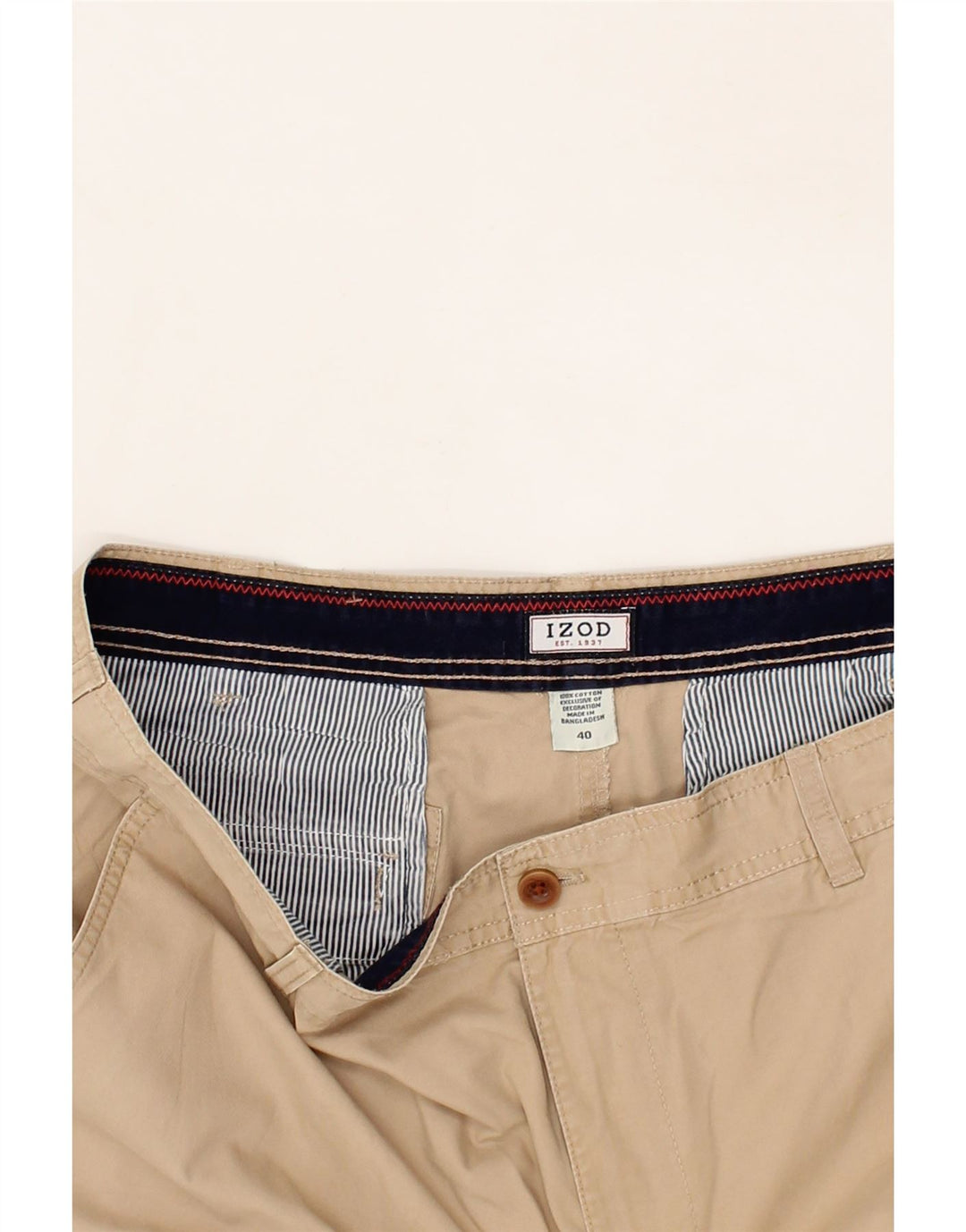 IZOD Mens Cargo Shorts W40 XL Beige Cotton Vintage Izod and Second-Hand Izod from Messina Hembry 