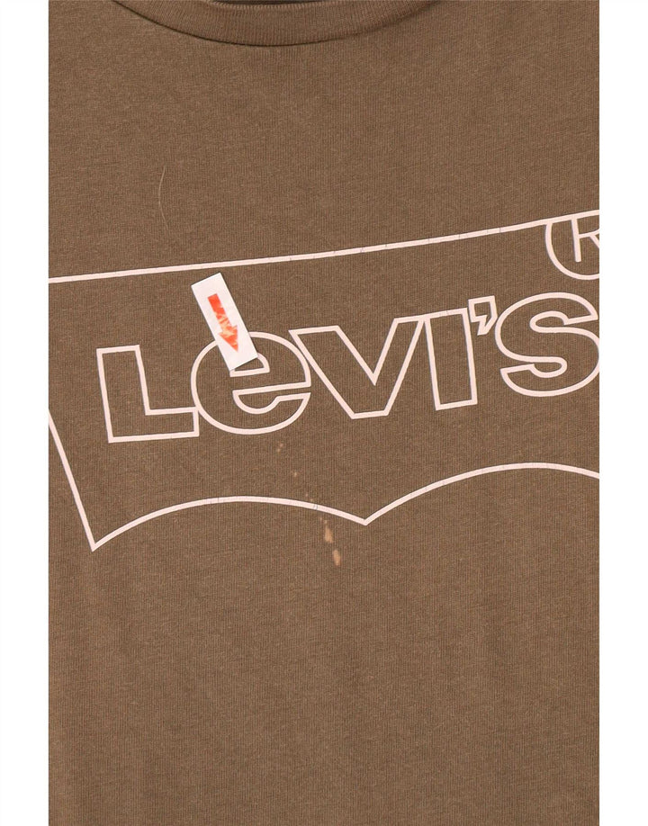 Camiseta feminina gráfica Levi's Top UK 14 Médio Caqui