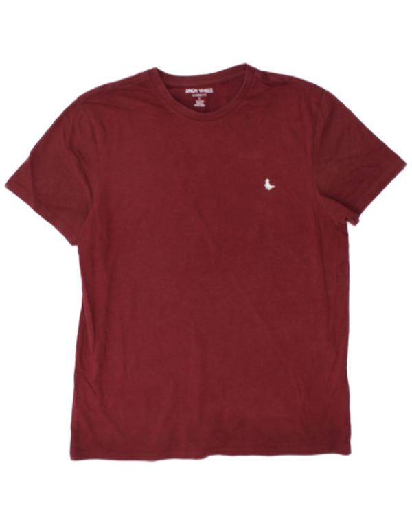 Jack Wills Mens Classic Fit Camiseta Top Grande Algodão Borgonha